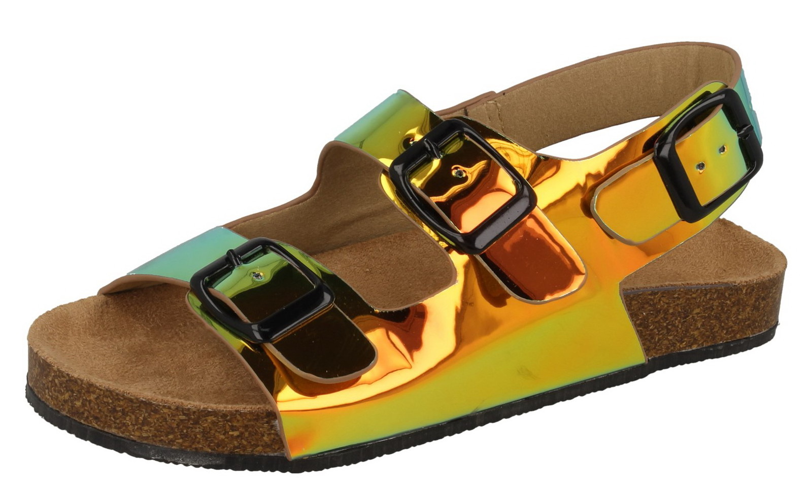 Iridescent on sale footbed sandals